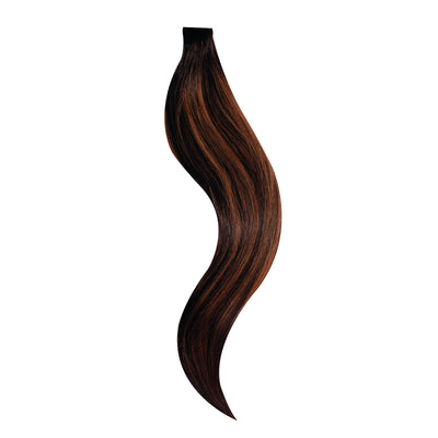 Tape Extensions Flex® Remy Vírgen 56 cm - Caramel Off Black